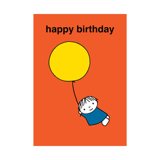 Hype Dick Bruna greeting card. miffy happy birthday with balloon