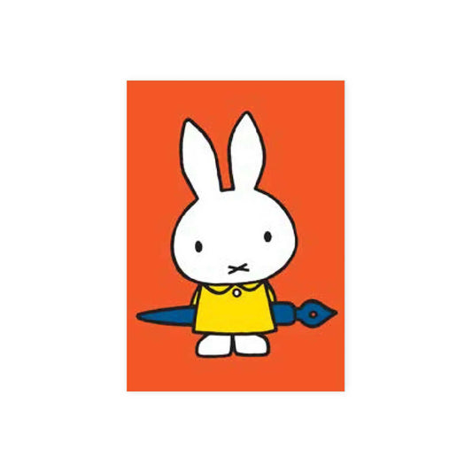 Hype Dick Bruna mini card. miffy with blue pen