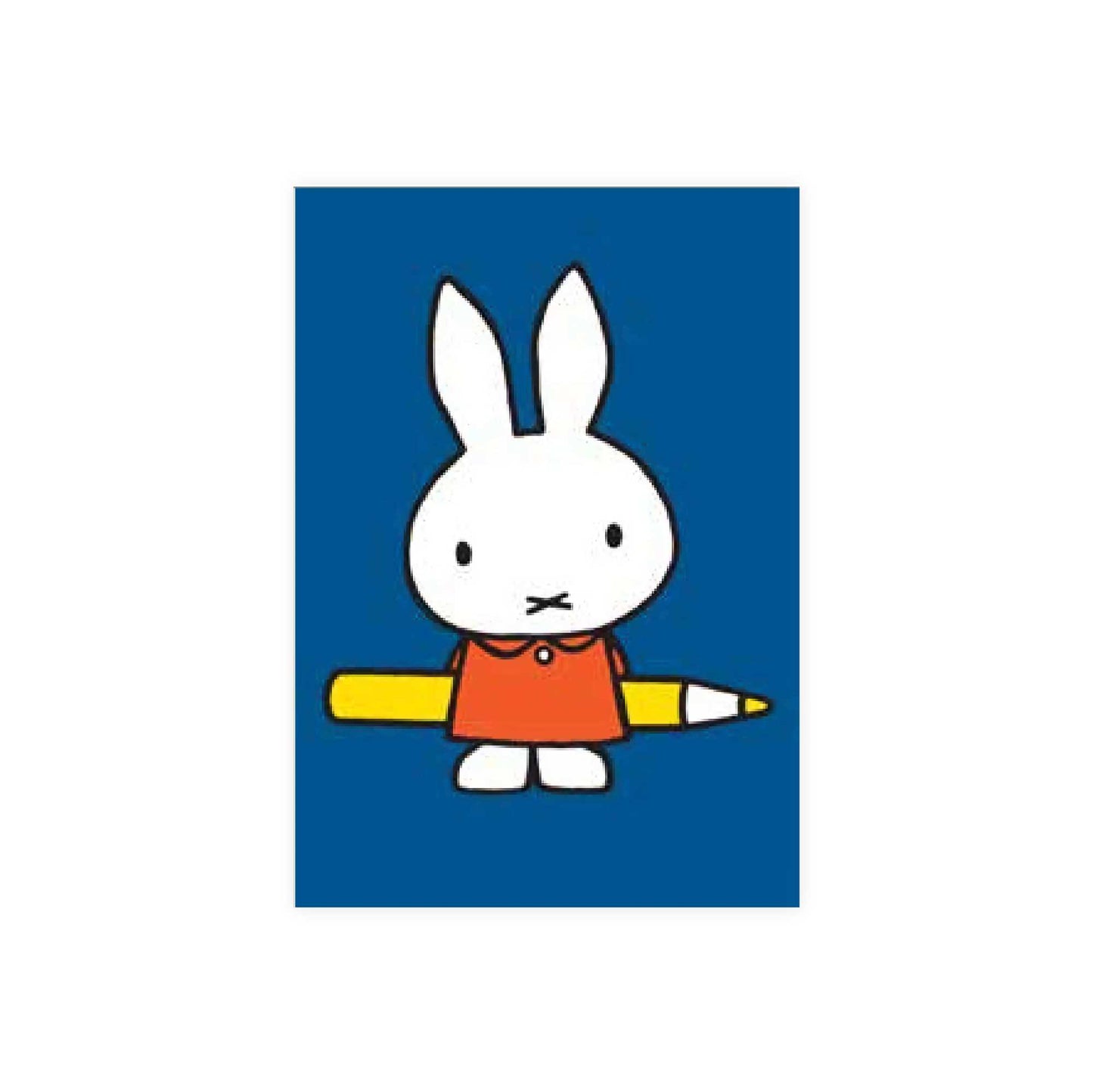Hype Dick Bruna mini card. miffy with pencil
