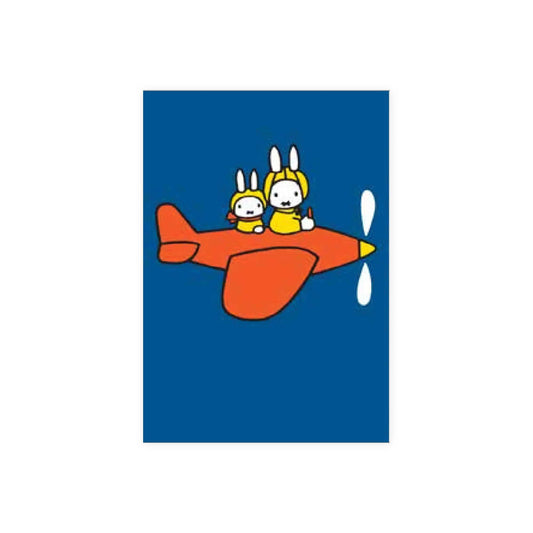 Hype Dick Bruna mini card. miffy on plane